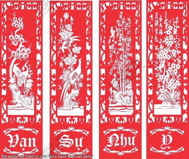 file vector cnc tranh tu quy decor tranh dep mat